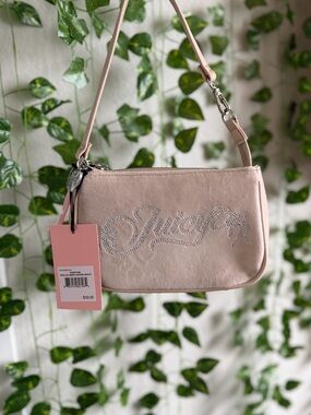 Juicy Couture Light Pink Rhinestone Logo Shoulder bag